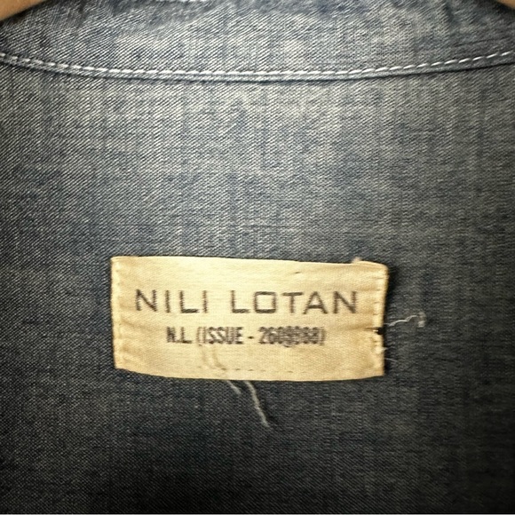 NILI LOTAN Minimalist Long Sleeve Button Down Shirt Dress - Picture 8 of 9